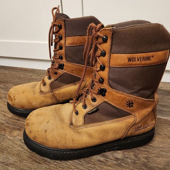 Wolverine insulated Steel Toe Leather Work boots Mens size 10EW - Picture 1 of 9